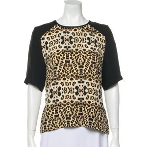 EUC A.L.C. Silk Cheetah print shirt.